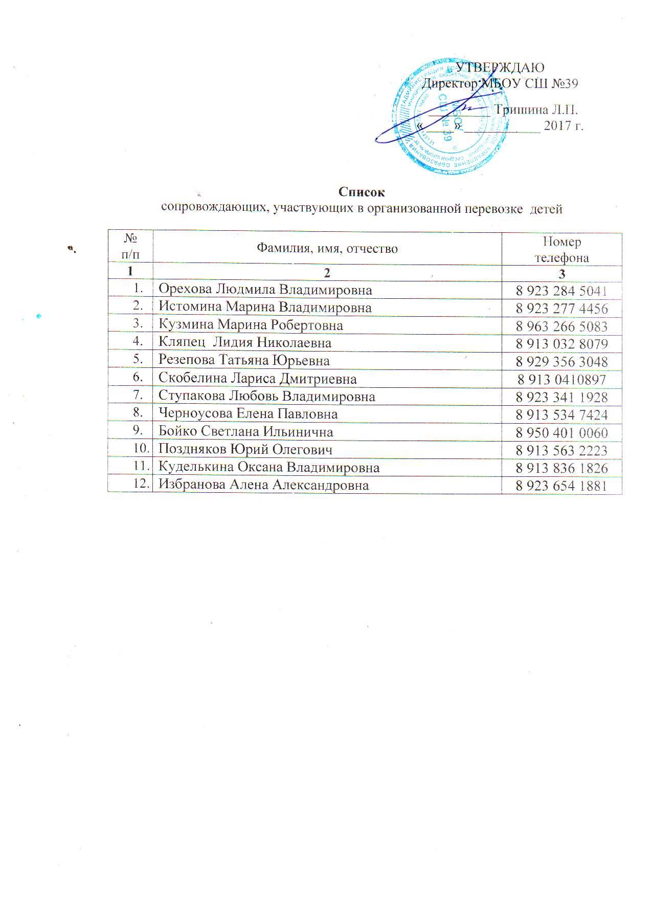 Акт замены автобуса при перевозке детей образец заполнения